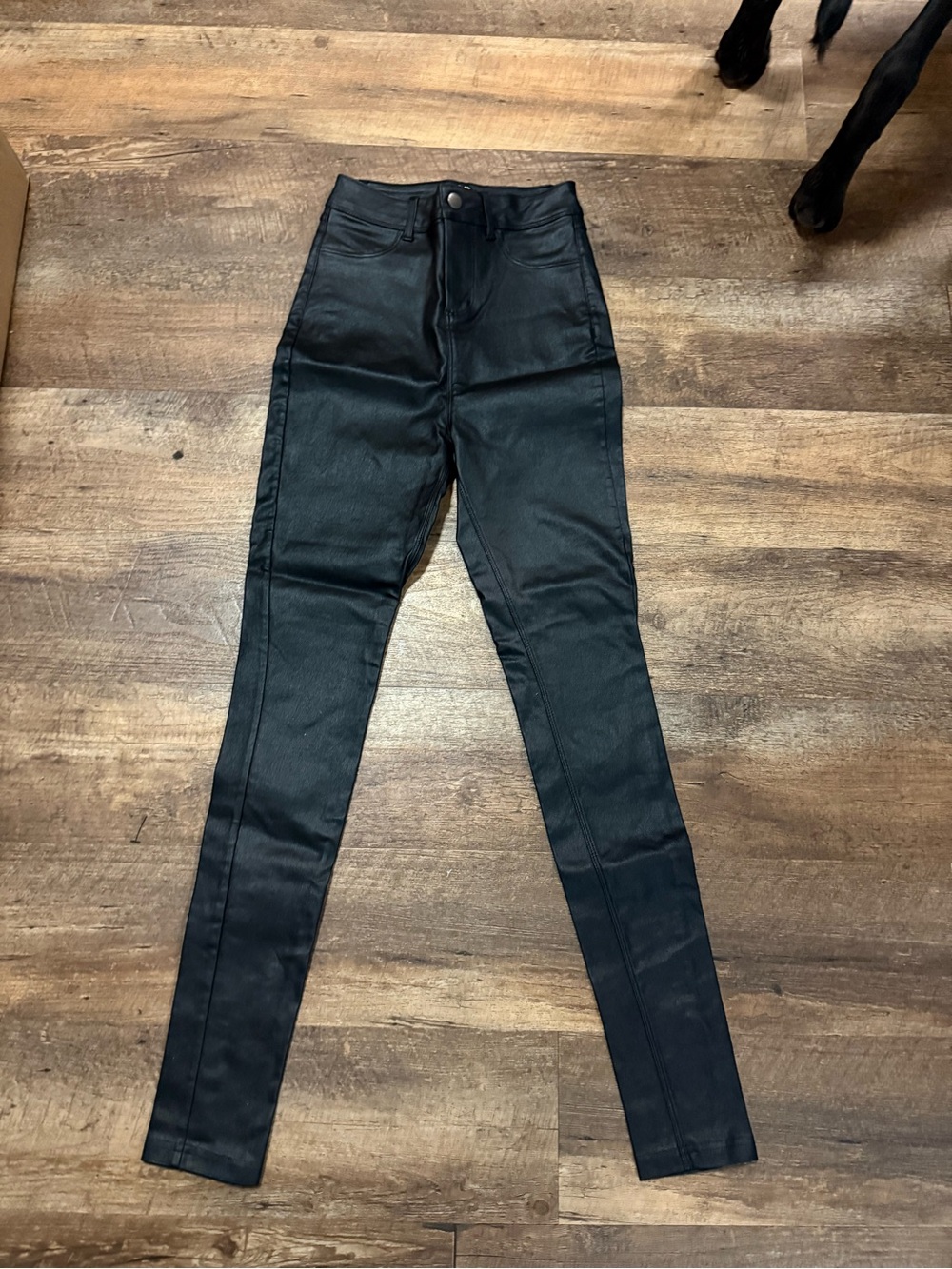 High-Waisted Black Women's Skinny Faux Leather pants